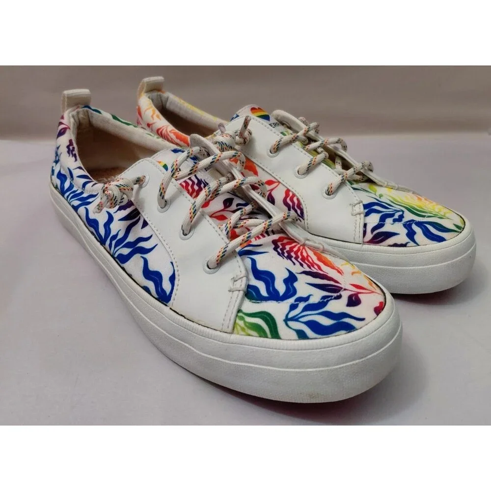 Sperry STS87526 Crest Vibe Pride Women 10M Multicolor Classic Sneaker Boat Shoes